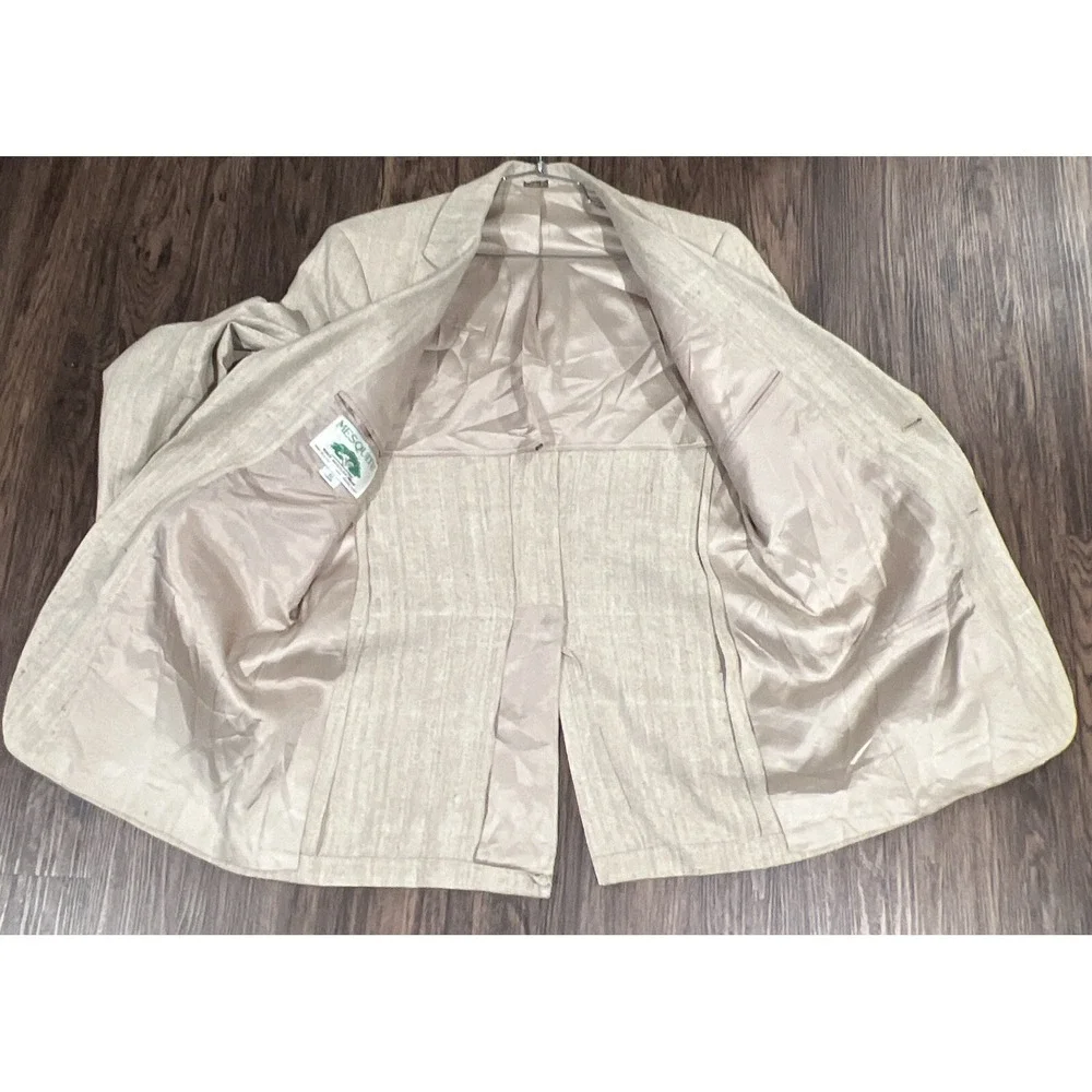 Vintage Mesquite Niver Western Wear Blazer Mens 42Long Beige